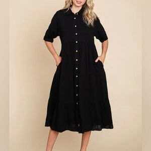 Elegant Black Midi Dress
